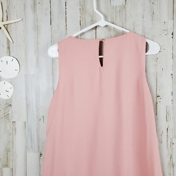 Lily Rose Scallop Sleeveless Shift Dress Dusty Rose size Small - Picture 5 of 11